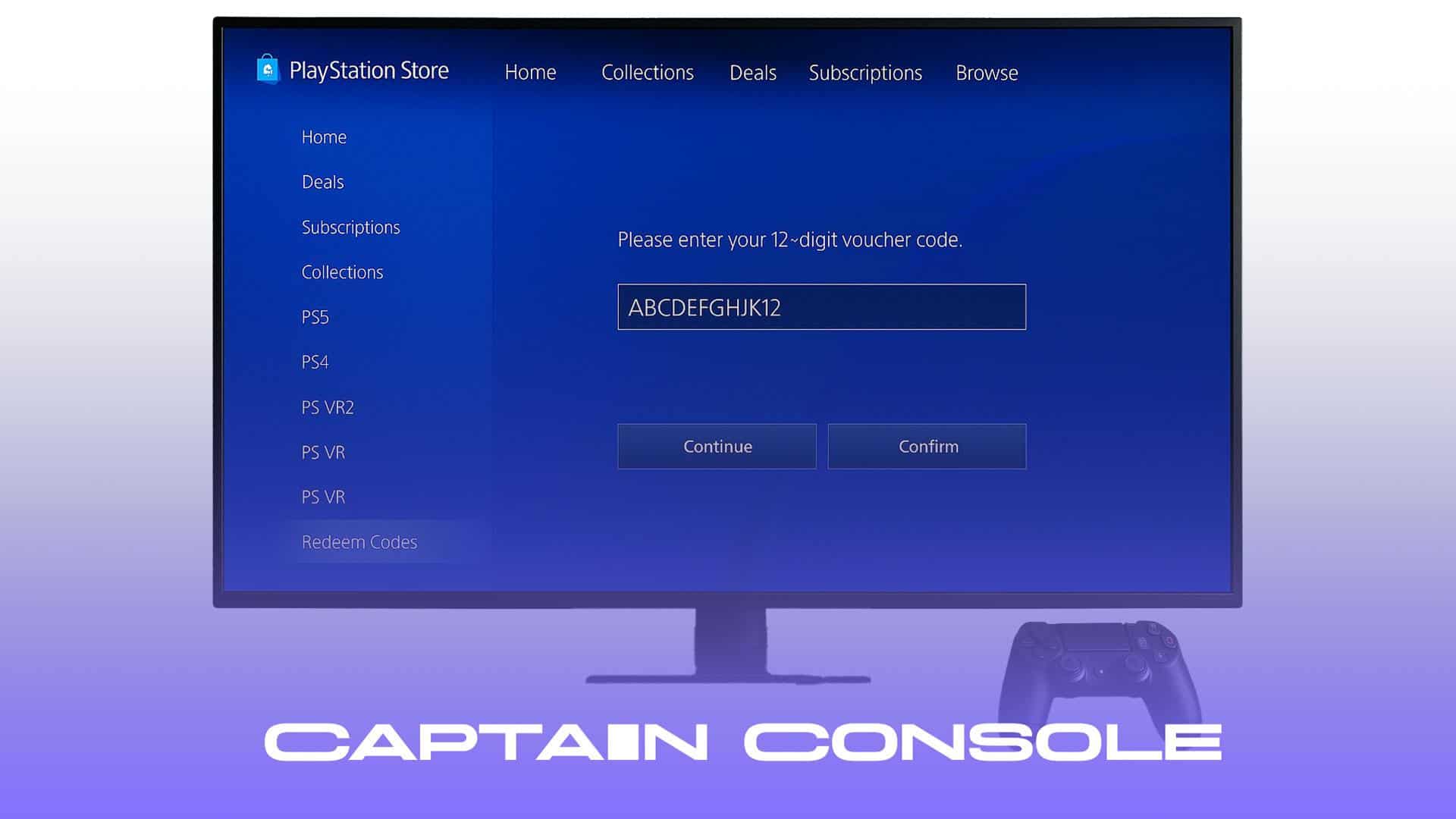 تصویر وارد کردن کد گیفت کارت از طریق کنسول PS4 / PS5 